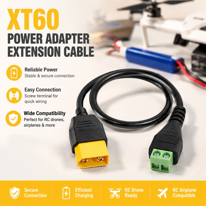 Conector XT60 Macho Hembra a C - Drone Battery Adapter reseña y precio