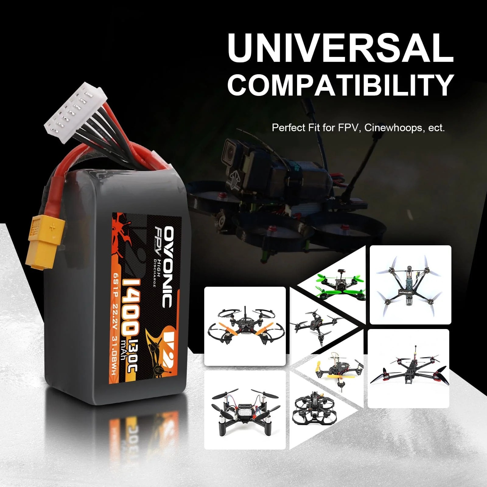 Batería LiPo Ovonic 6S 22.2V 1 - Drone Backpack reseña y precio